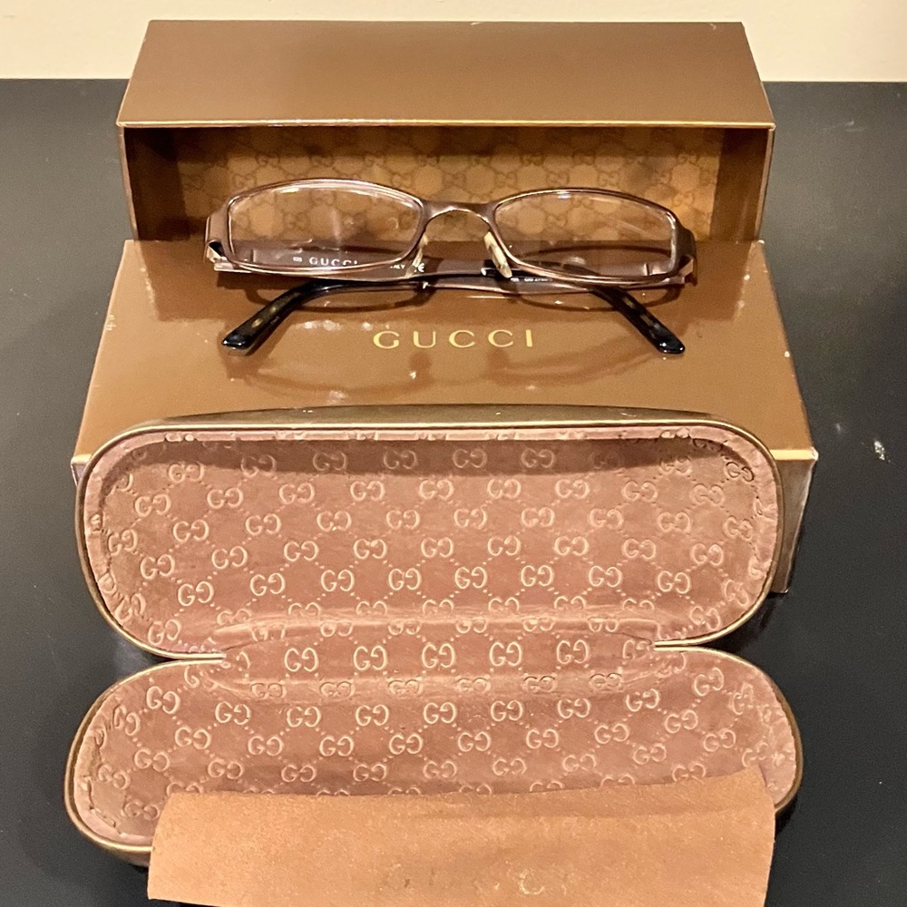 🎈🍃 GUCCI | GG 2769 / Strass Eyeglasses, Case & Box Bronze Italy - Picture 13 of 15